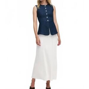 NEW FAVORITE DAUGHTER women's the clocking in top in blue denim